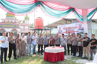 Polres Pelalawan bangun Sumur Bor Guna Kebutuhan Air Bersih Di Pasar Tradisional Jl. Keluarga